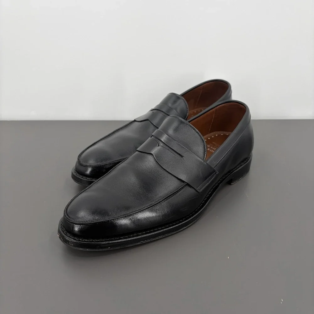 Brooks Brothers Black Leather Goodyear Welted Penny Loafers Men 9.5D Made in USA